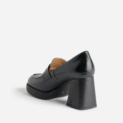 Eram Mocassins/Slippers|Escarpins^Mocassin à talon et plateforme NOIR