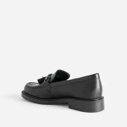 Eram Mocassins/Slippers^Mocassin cuir à pampilles NOIR