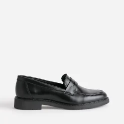 Eram Mocassins/Slippers^Mocassin cuir bord cranté éco-conçu NOIR
