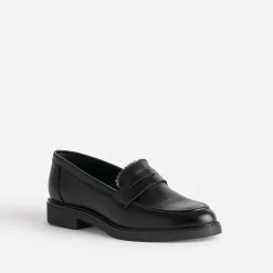 Eram Mocassins/Slippers^Mocassin cuir bord cranté éco-conçu NOIR