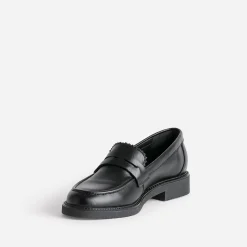 Eram Mocassins/Slippers^Mocassin cuir bord cranté éco-conçu NOIR