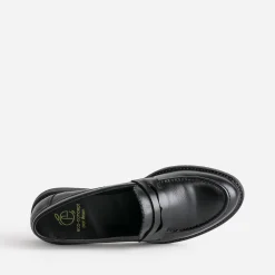 Eram Mocassins/Slippers^Mocassin cuir bord cranté éco-conçu NOIR