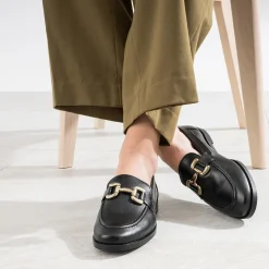 Eram Mocassins/Slippers^Mocassin mors métal doré NOIR