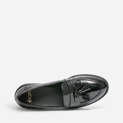 Eram Mocassins/Slippers^Mocassin verni à pampilles NOIR