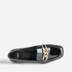 Eram Mocassins/Slippers^Mocassin verni avec chaîne dorée NOIR