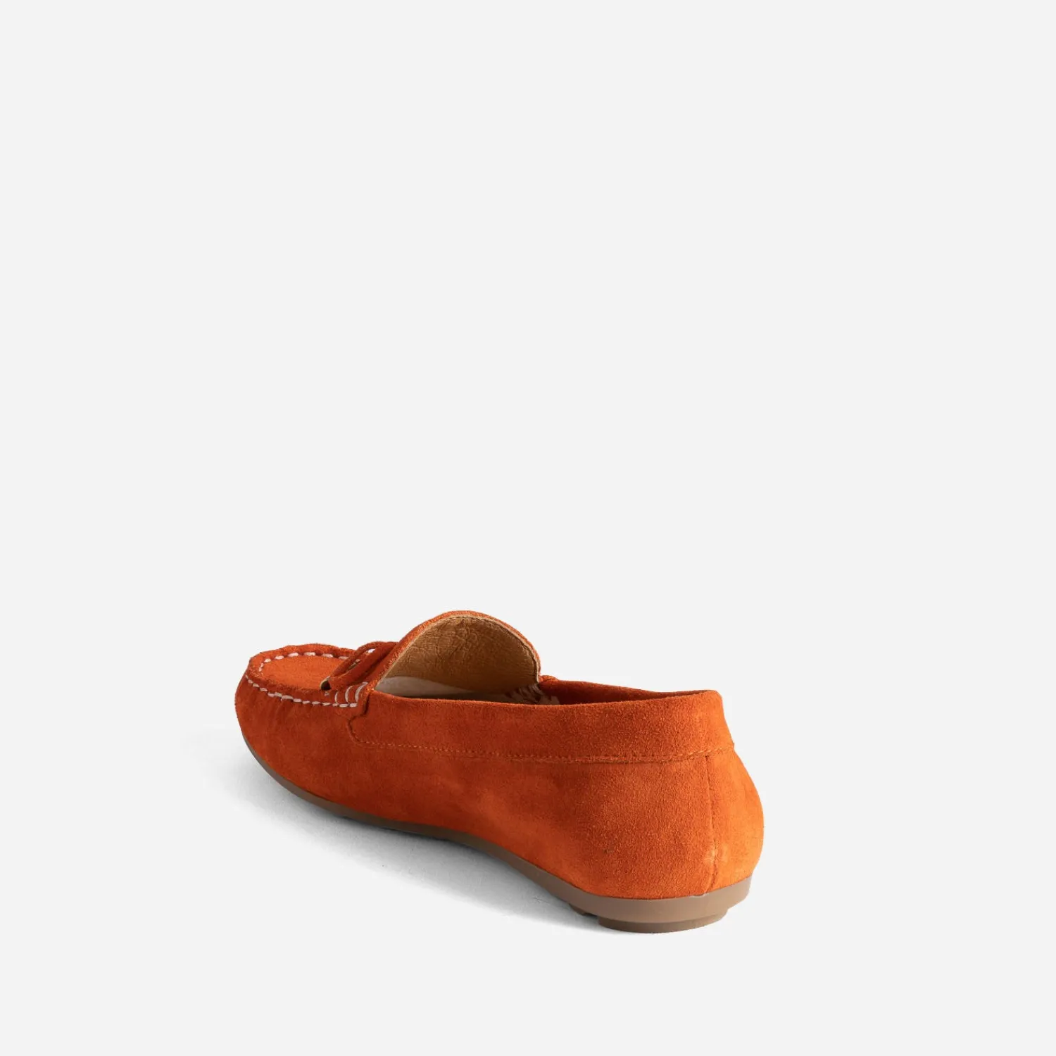 Eram Mocassins/Slippers^Mocassin orangé en cuir velours ROUGE