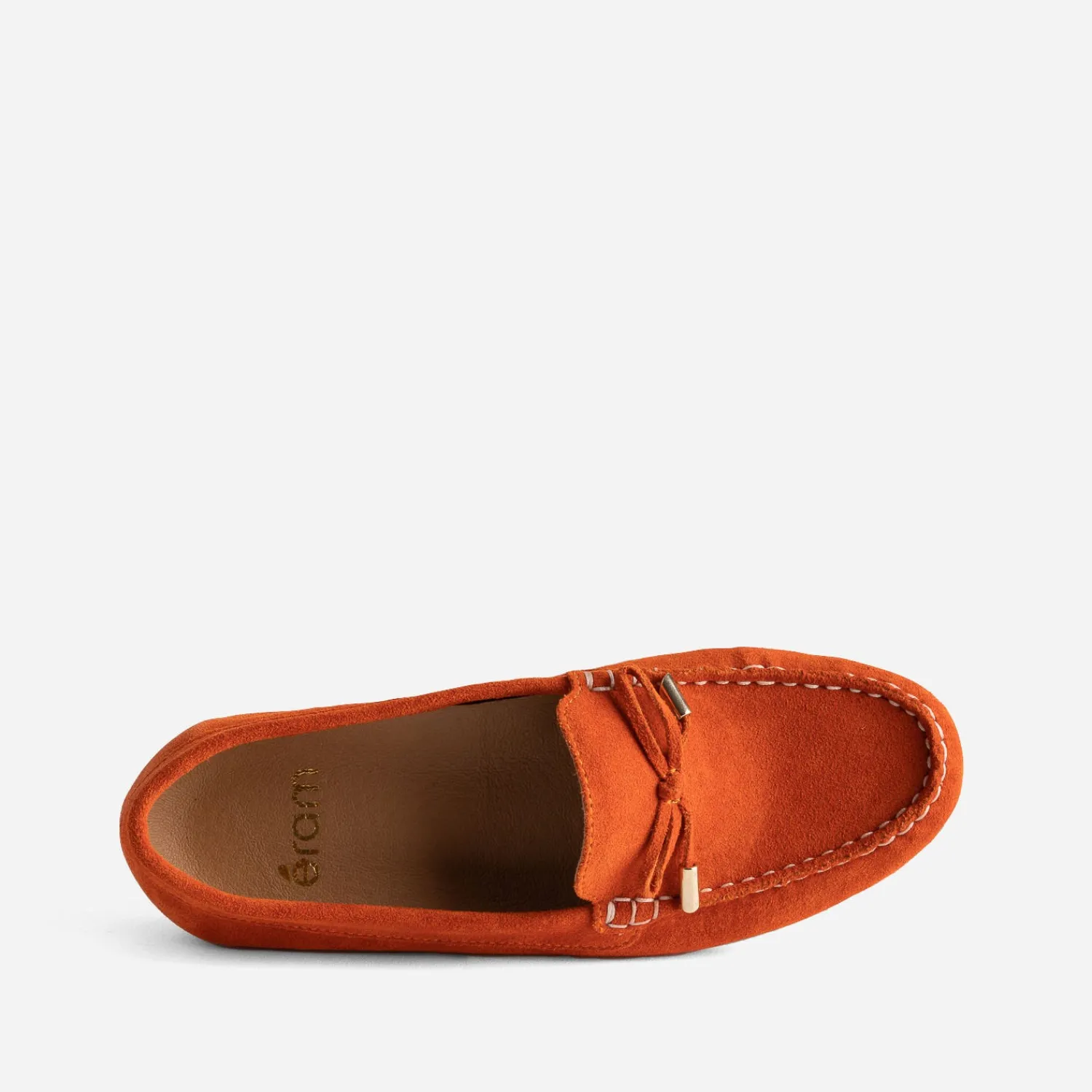 Eram Mocassins/Slippers^Mocassin orangé en cuir velours ROUGE