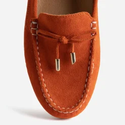 Eram Mocassins/Slippers^Mocassin orangé en cuir velours ROUGE