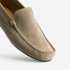 Eram Mocassins^Mocassin en cuir velours TAUPE