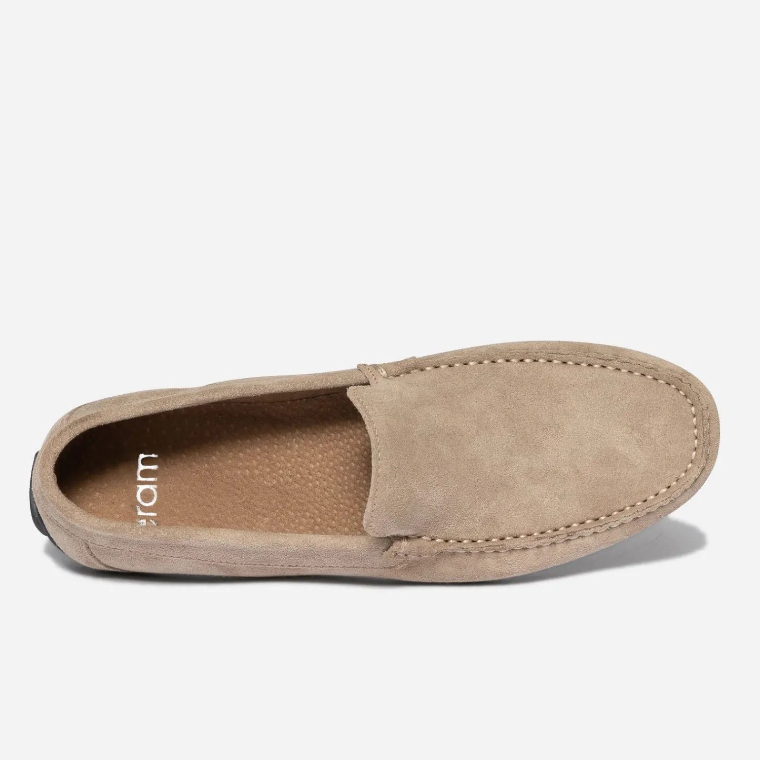 Eram Mocassins^Mocassin en cuir velours TAUPE
