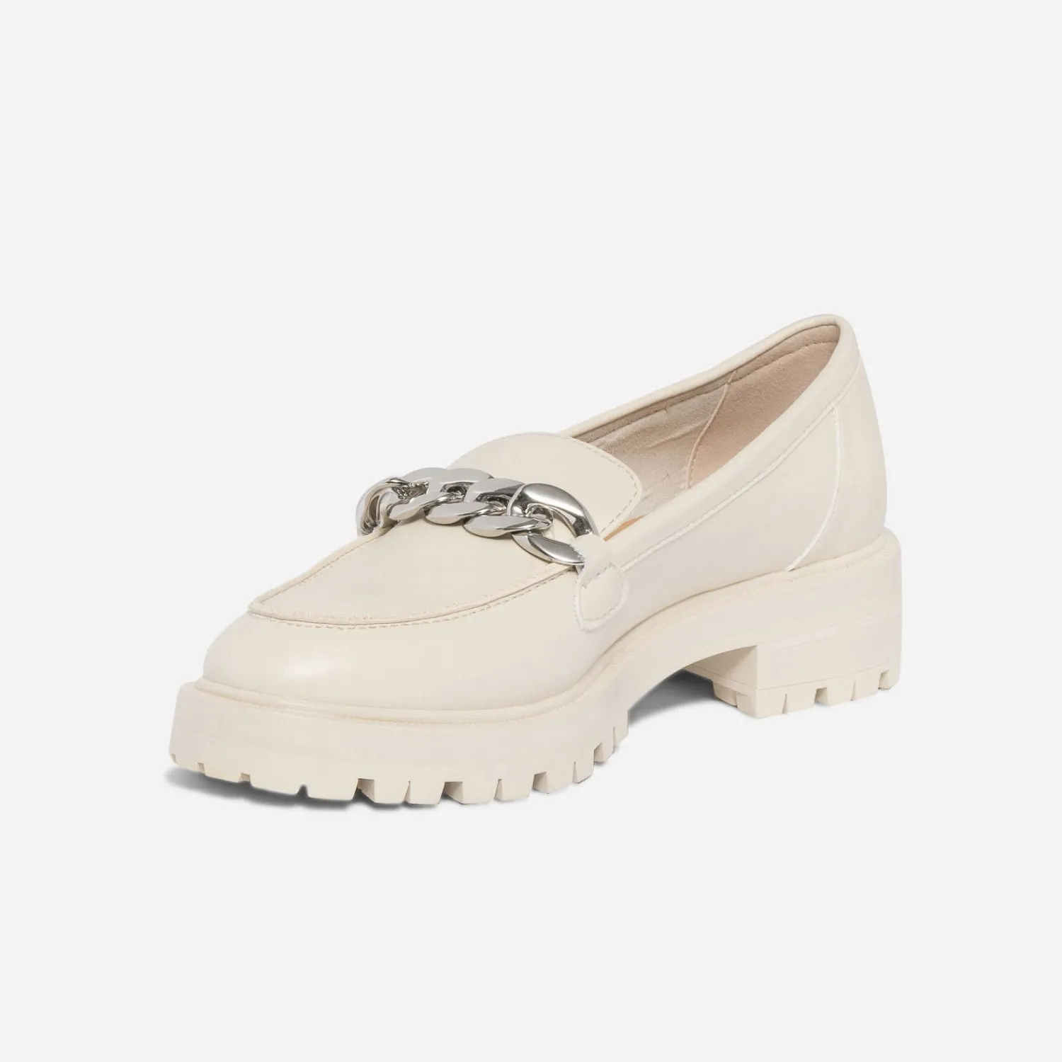 Texto Mocassins/Slippers^Mocassin beige à semelle crantée ECRU