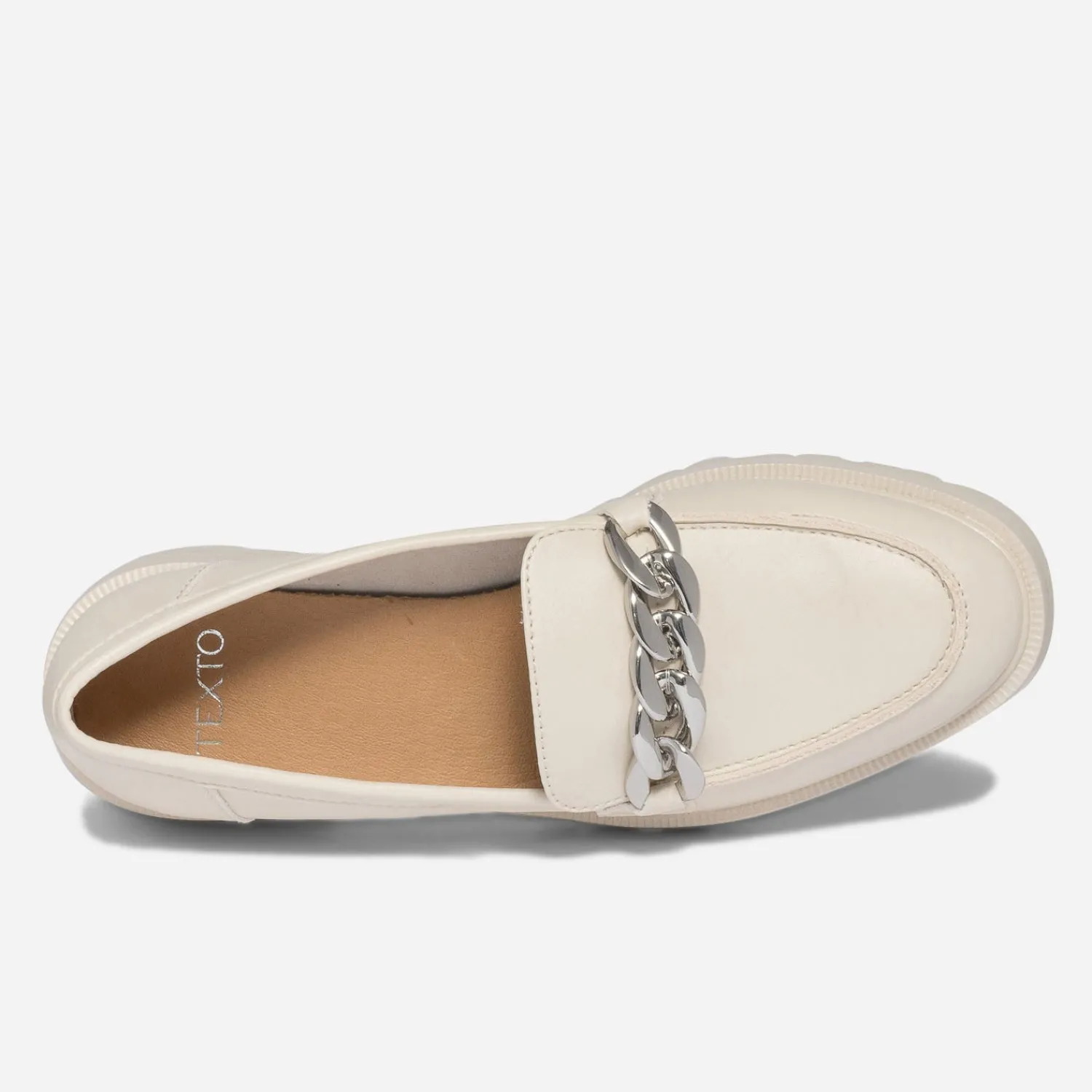 Texto Mocassins/Slippers^Mocassin beige à semelle crantée ECRU