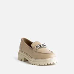Texto Mocassins/Slippers^Mocassin en cuir à semelle crantée BEIGE
