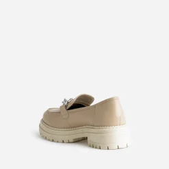 Texto Mocassins/Slippers^Mocassin en cuir à semelle crantée BEIGE