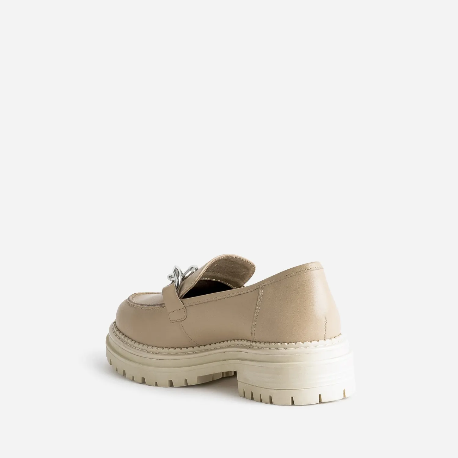Texto Mocassins/Slippers^Mocassin en cuir à semelle crantée BEIGE