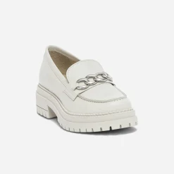 Texto Mocassins/Slippers^Mocassin écru en cuir à semelle épaisse ECRU