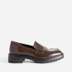 Texto Mocassins/Slippers^Mocassin cranté MARRON