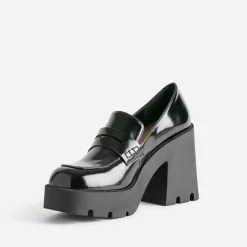 Texto Escarpins^Mocassin à plateforme crantée NOIR