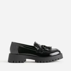 Texto Mocassins/Slippers^Mocassin avec pampille semelle crantée NOIR