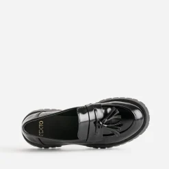 Texto Mocassins/Slippers^Mocassin avec pampille semelle crantée NOIR