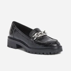 Texto Mocassins/Slippers^Mocassin embossé croco NOIR