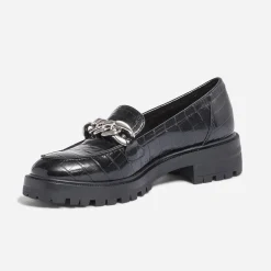 Texto Mocassins/Slippers^Mocassin embossé croco NOIR
