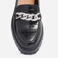 Texto Mocassins/Slippers^Mocassin embossé croco NOIR