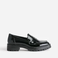 Texto Mocassins/Slippers^Mocassin verni cranté NOIR