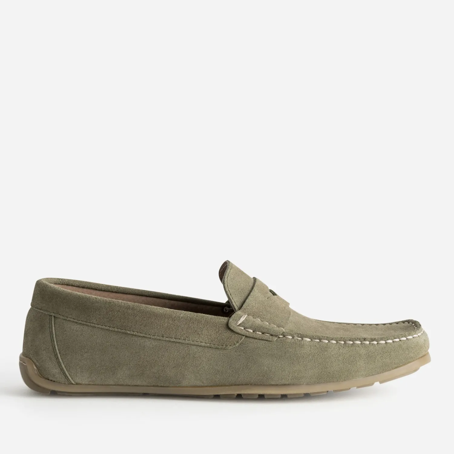 Eram Mocassins^Mocassin-bateau cuir velours KAKI