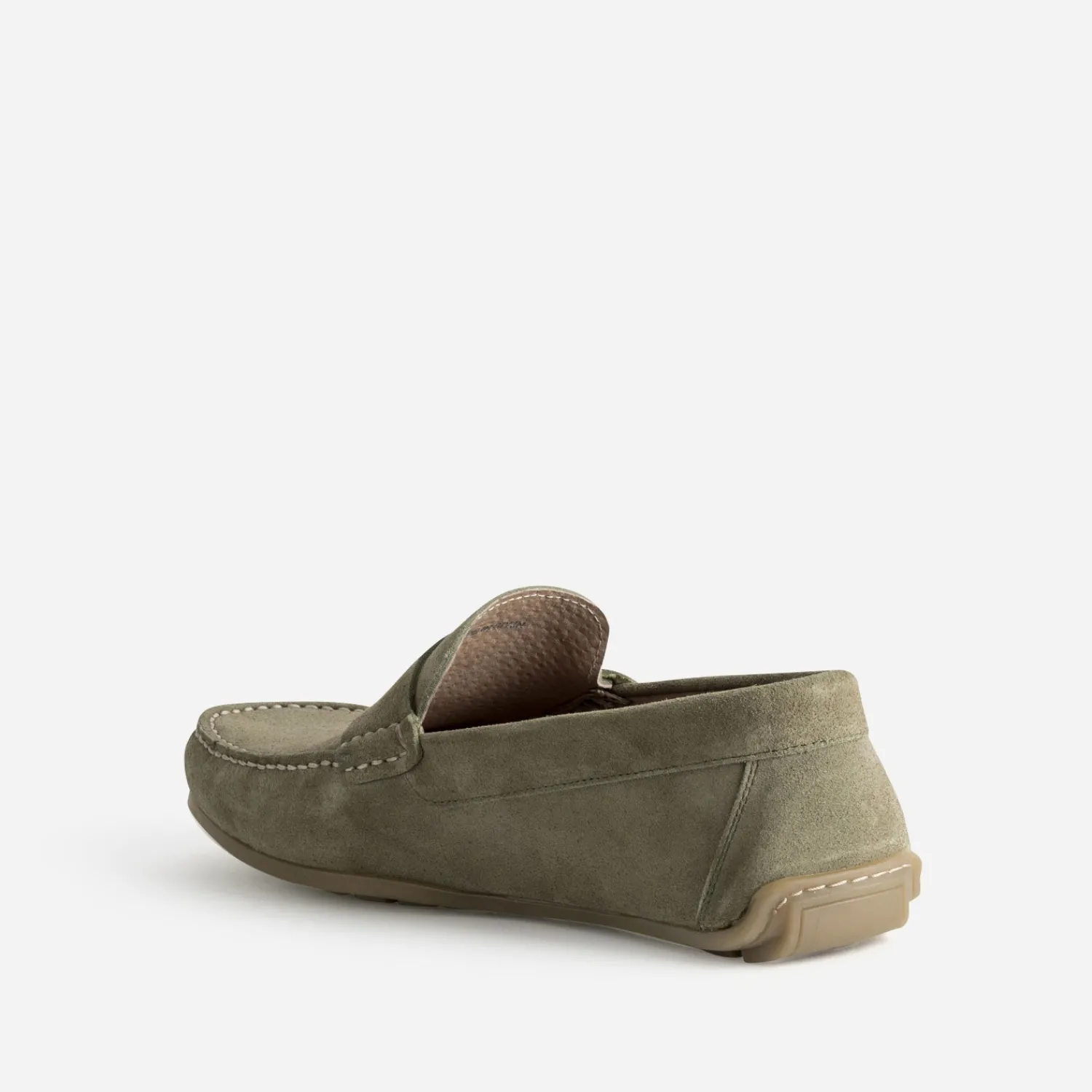 Eram Mocassins^Mocassin-bateau cuir velours KAKI