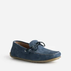Eram Mocassins^Mocassin-bateau marine cuir velours BLEU