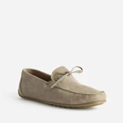 Eram Mocassins^Mocassin-bateau cuir velours avec lacet TAUPE