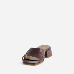 Eram Mules/Tongs|Sandales^Mule à talon cuir BORDEAUX