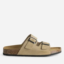 Eram Nu-Pieds/Sandales^Mule anatomique cuir velours BEIGE
