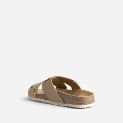 Eram Mules/Tongs|Sandales^Mule anatomique beige en cuir velours éco-conçu TAUPE