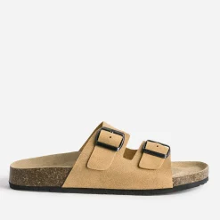 Eram Nu-Pieds/Sandales^Mule anatomique en cuir COGNAC