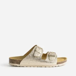 Eram Mules/Tongs|Sandales^Mule anatomique dée en cuir froissé éco-conçu OR