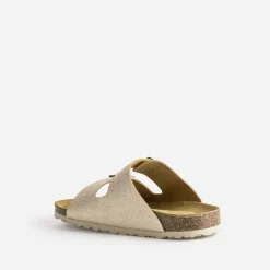 Eram Mules/Tongs|Sandales^Mule anatomique dée en cuir froissé éco-conçu OR