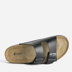 Eram Nu-Pieds/Sandales^Mule anatomique en cuir NOIR