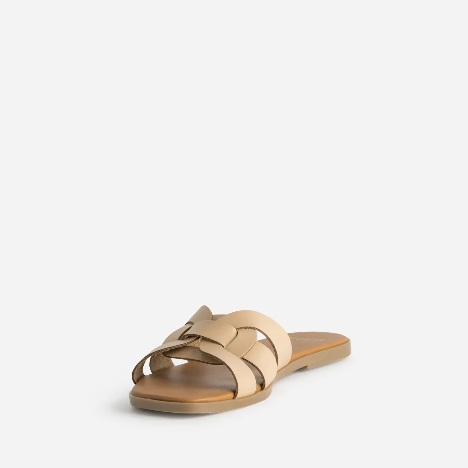 Eram Mules/Tongs|Sandales^Mule beige cuir brides tressées ECRU