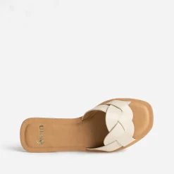 Eram Mules/Tongs|Sandales^Mule beige larges brides tressées ECRU