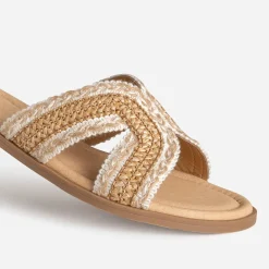 Eram Mules/Tongs|Sandales^Mule raphia tressé BEIGE
