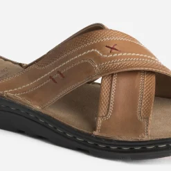 Eram Nu-Pieds/Sandales^Mule éco-conçue à brides croisées CAMEL