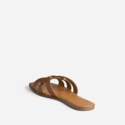 Eram Mules/Tongs|Sandales^Mule camel cuir brides tressées COGNAC