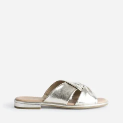 Caprice Mules/Tongs|Sandales^Mule dée en cuir à brides croisées OR