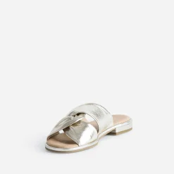 Caprice Mules/Tongs|Sandales^Mule dée en cuir à brides croisées OR