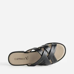 Caprice Mules/Tongs^Mule e cuir brides souples NOIR