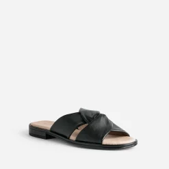 Caprice Sandales|Mules/Tongs^Mule e en cuir à brides croisées NOIR