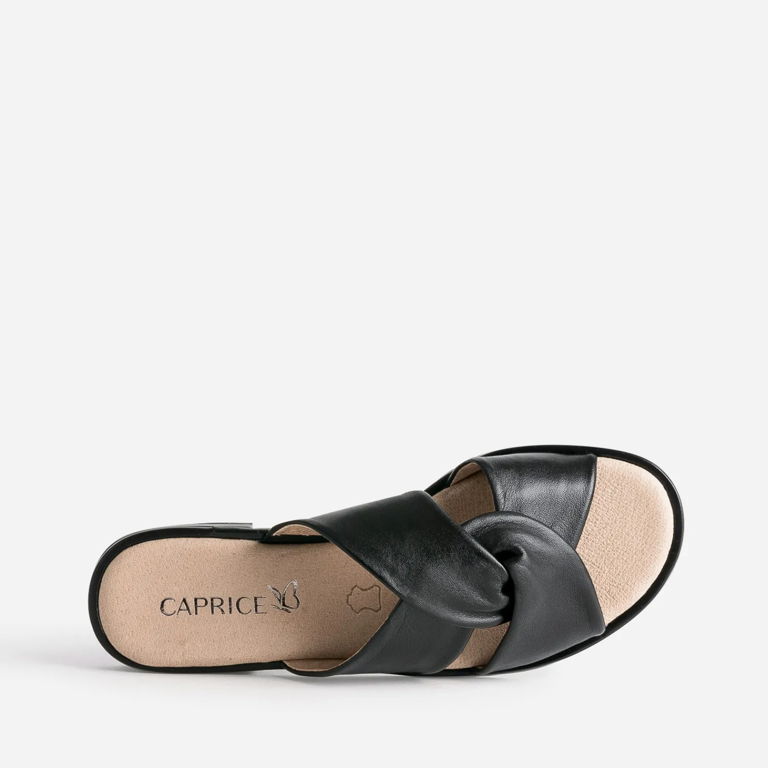 Caprice Sandales|Mules/Tongs^Mule e en cuir à brides croisées NOIR