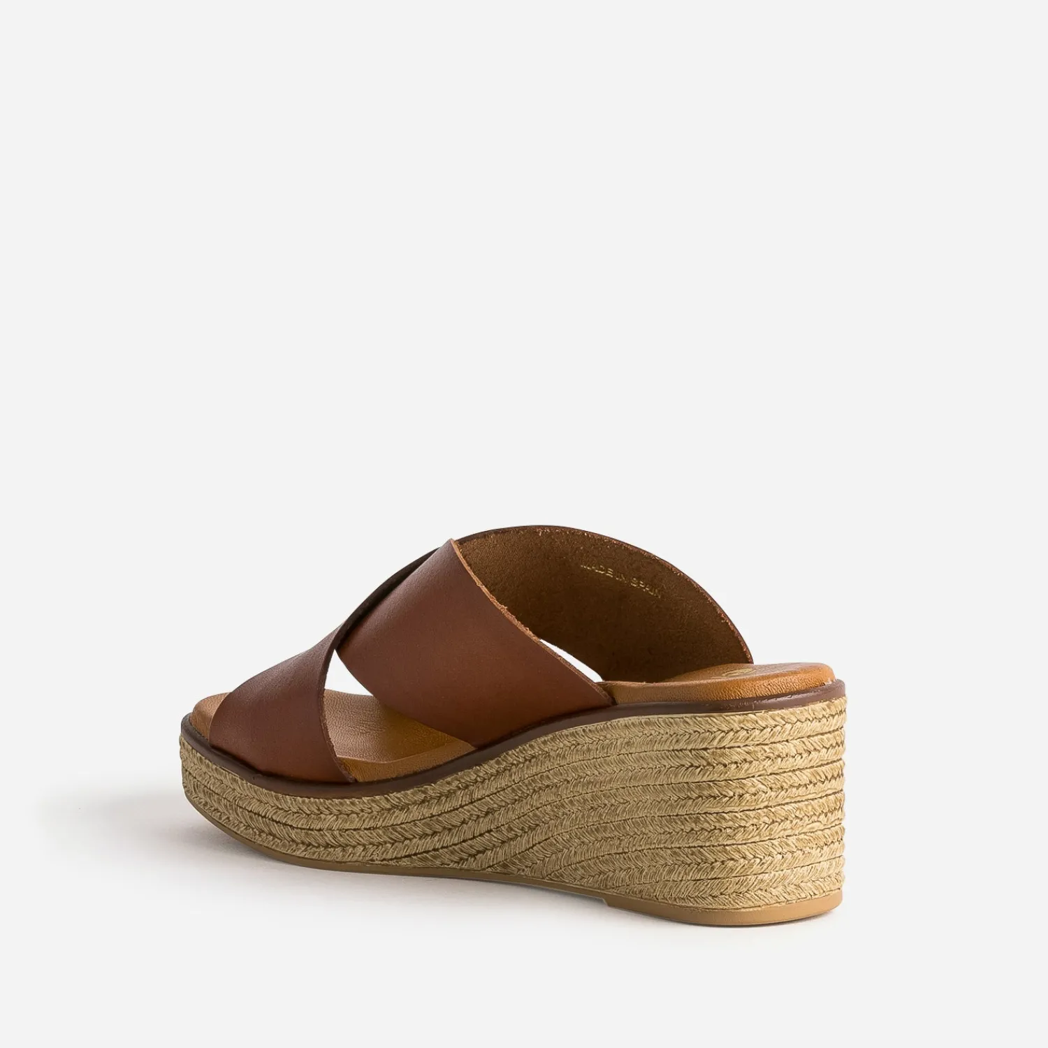 Eram Mules/Tongs|Sandales^Mule compensée rouge foncé en cuir éco-conçu MARRON